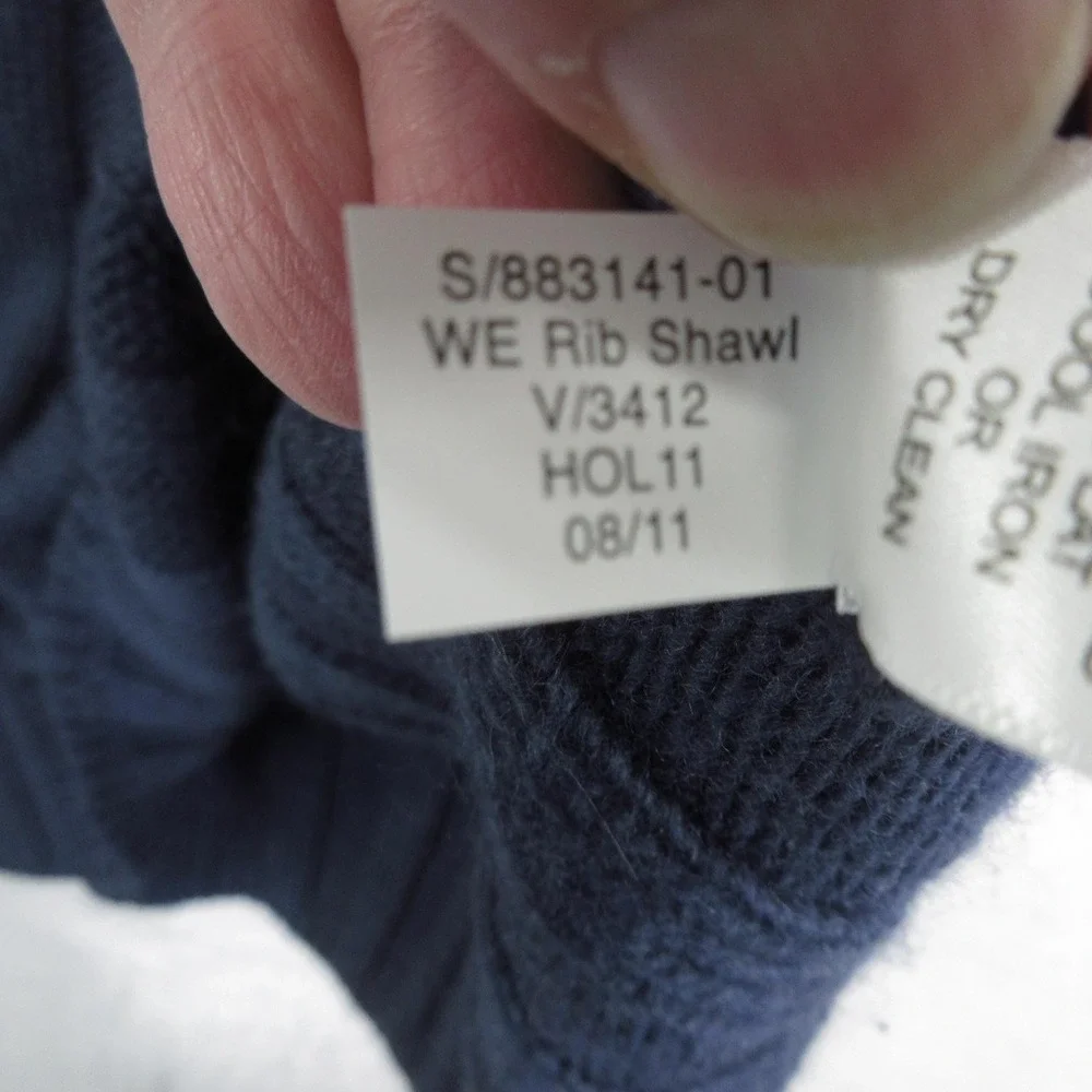 Banana Republic Sweater Mens XL Blue Rib Shawl Collar Wool Blend Pullover New
